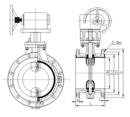 D341F46襯氟法蘭蝶閥(圖1)