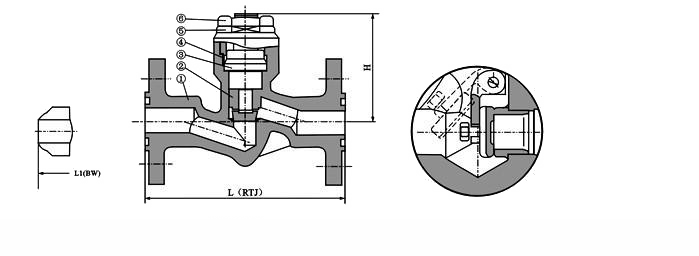 H41Y,H41H鍛鋼法蘭止回閥(圖2)