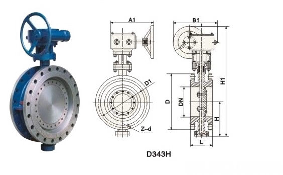 D343H手動(dòng)法蘭硬密封蝶閥(圖1)