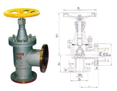 J42B角式氨用截止閥(圖1)