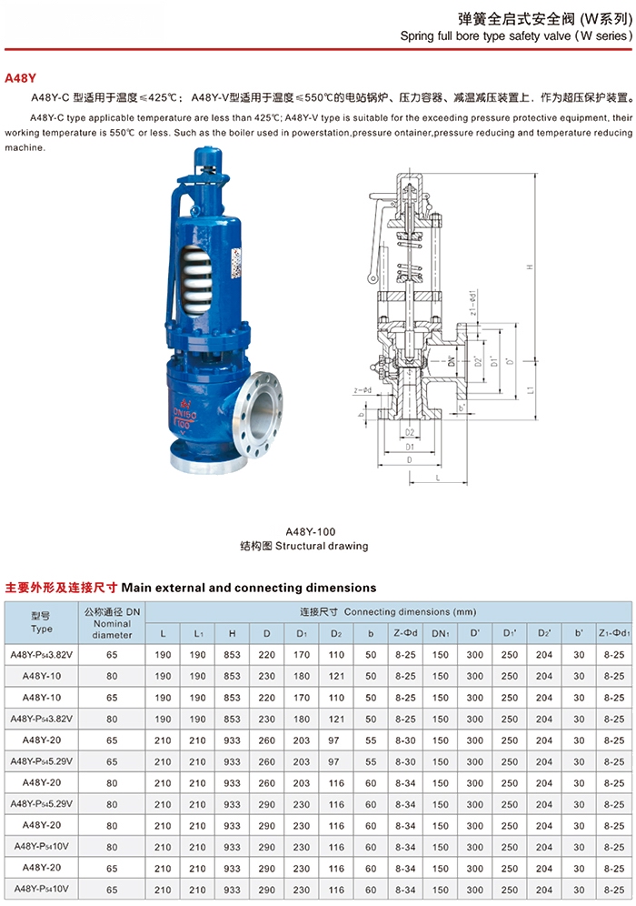 A44Y,A48Y高溫高壓蒸汽安全閥(圖6)