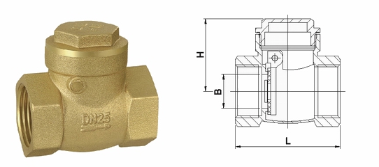 H14W,H44W黃銅旋啟式止回閥(圖1)