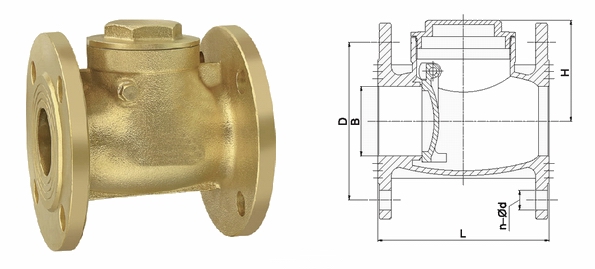H44W黃銅法蘭止回閥(圖1)