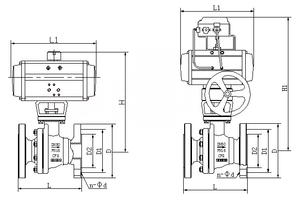 Q641F46氣動襯氟球閥(圖1)