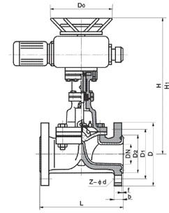 EG941J英標電動襯膠隔膜閥(圖1)