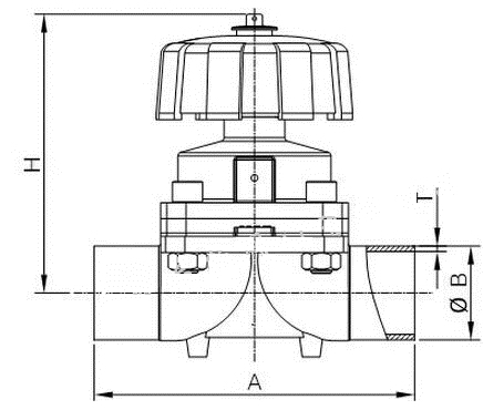 G61F衛(wèi)生級(jí)焊接隔膜閥(圖1)