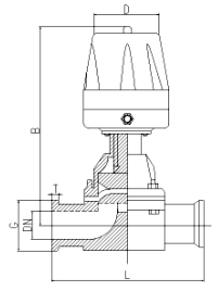 G681F衛(wèi)生級(jí)氣動(dòng)隔膜閥(圖1)