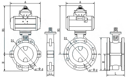 D671F46氣動對夾襯氟塑料蝶閥(圖1)