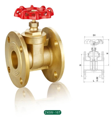 Z45W黃銅法蘭閘閥(圖2)