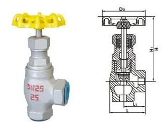 J14B內(nèi)螺紋角式氨用截止閥(圖1)