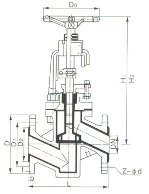 J41F46襯氟塑料截止閥(圖1)