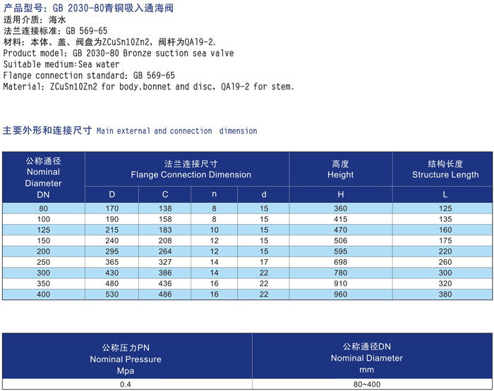 船用青銅四進(jìn)位吸入通海閥GB/T11692-1989(圖2)